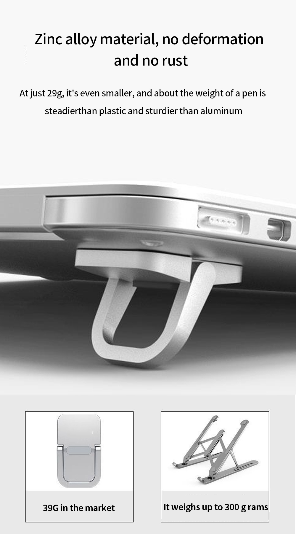 zinc alloy mini foldable laptop stand (2 pcs) zinc alloy mini foldable laptop stand (2 pcs)